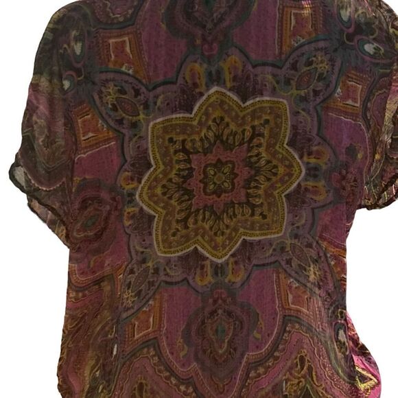 RXB size small beautiful sheer  top beautiful colors see pics worn once - Picture 2 of 2